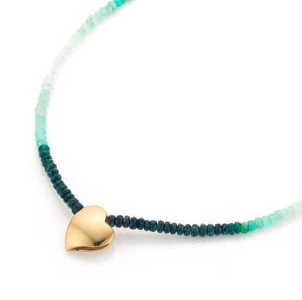 halsketting gouden hartje groene smaragd marie-benedicte