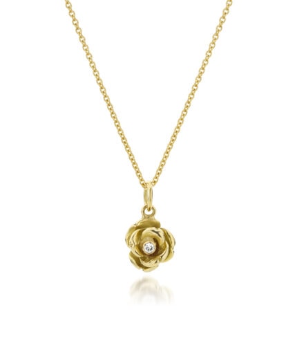necklace rose yellow gold diamond fine necklace marie-benedicte