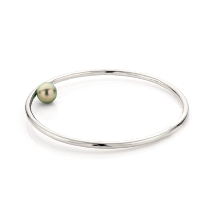 bracelet silver green tahiti pearl balancing pearl marie-benedicte