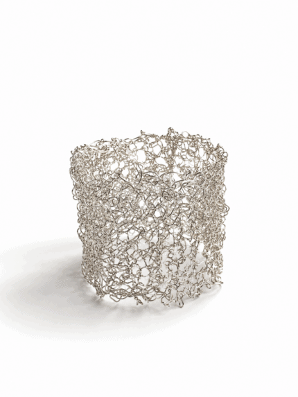 Attachment details unique-knitted-statement-silver-bracelet-lace